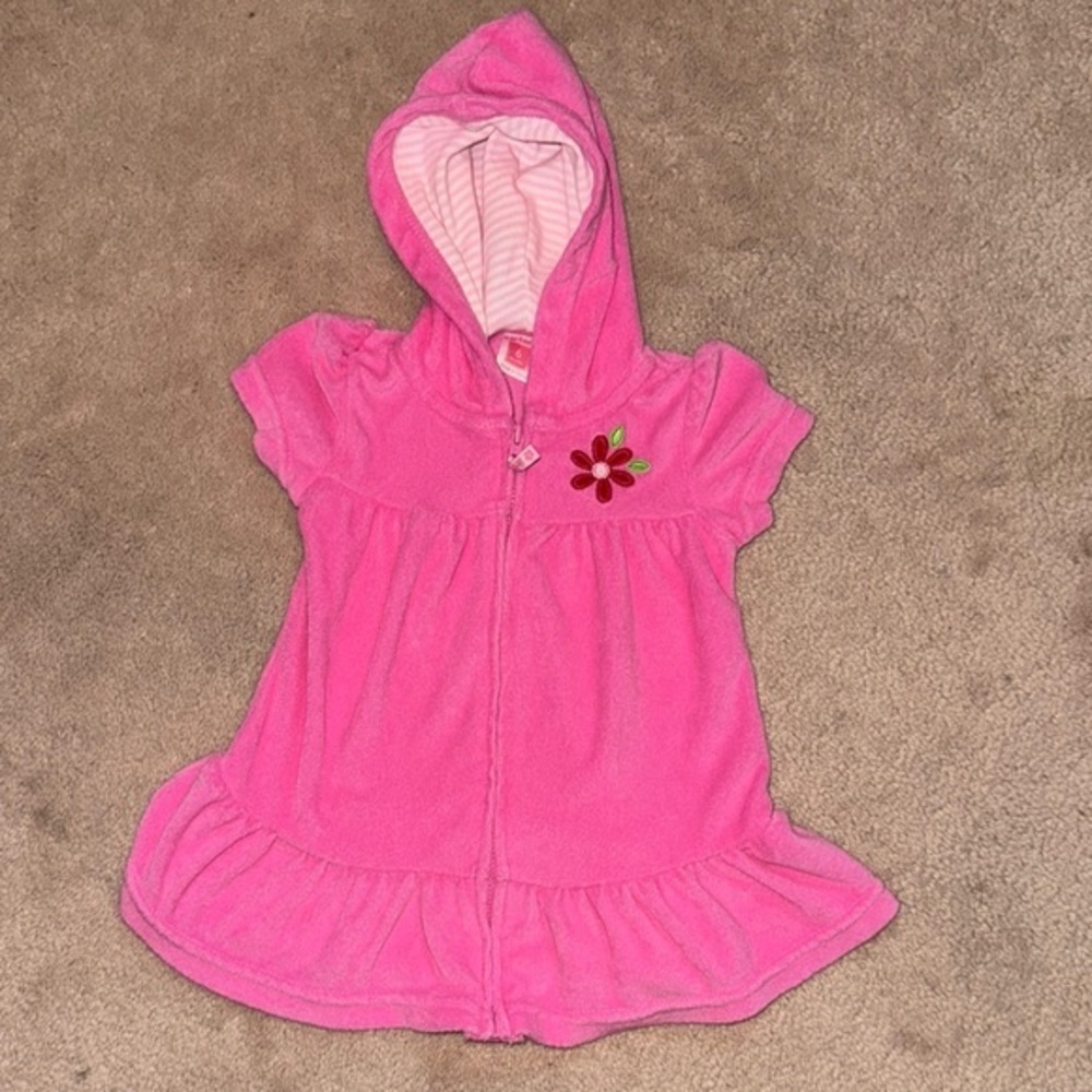 Carter's Pink Kids Swim Coverup with Flower